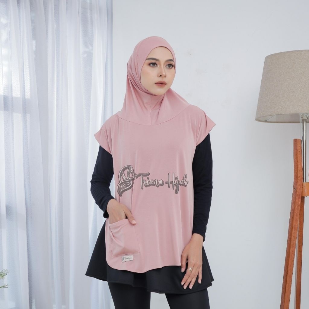Hijab Sport Zelin Outer Rompi Sport Jumbo Nonped Saku Jersey Premium