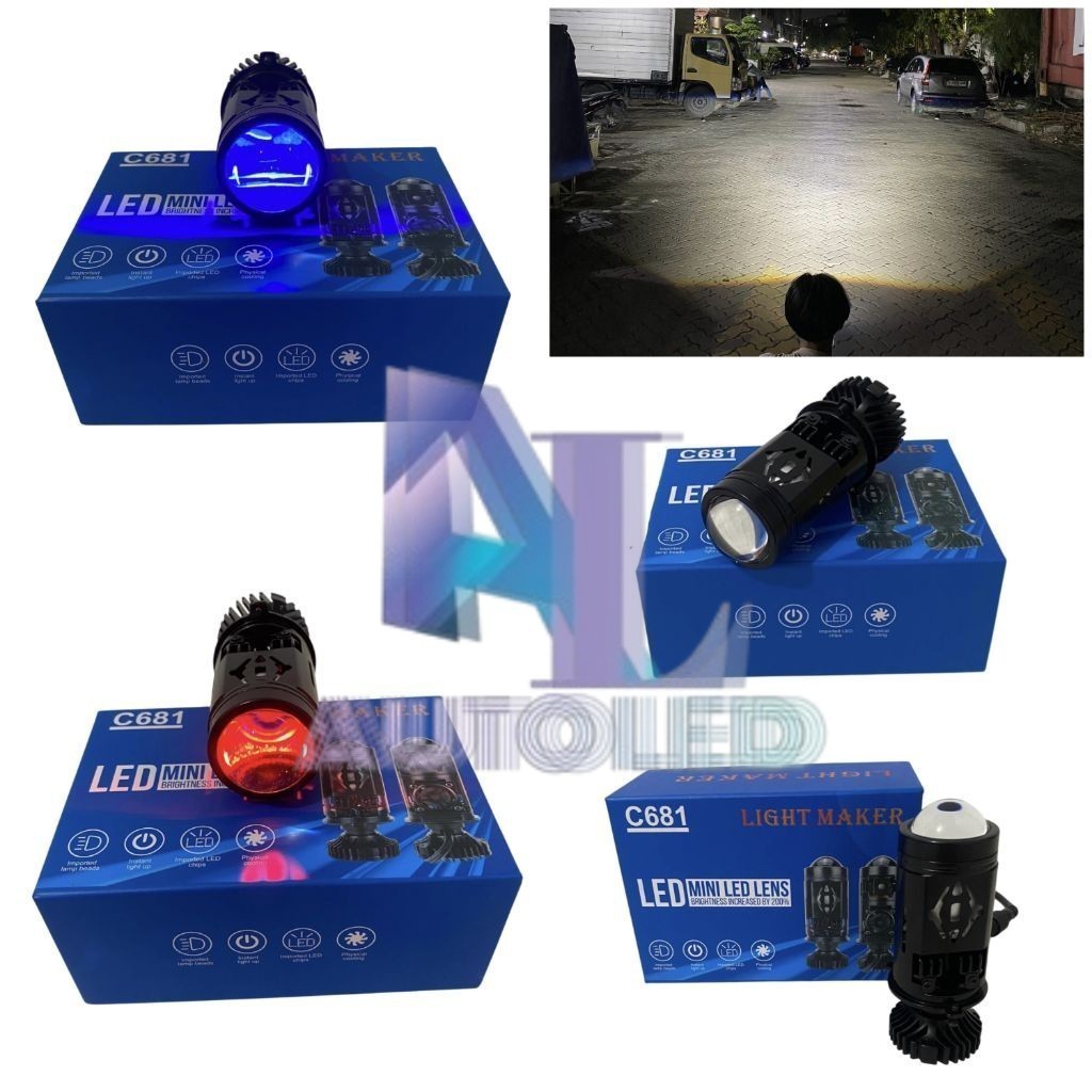 Lampu LED H4 Mini Biled Mini Projector LED H4 Selenoid Light Maker 46 Watt PNP H4