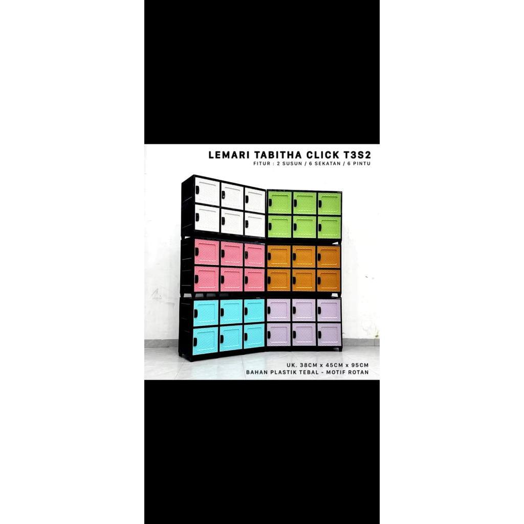Lemari Plastik Minimalis 2 Susun 6 Pintu Blast Tabitha / Lemari Pakaian Susun