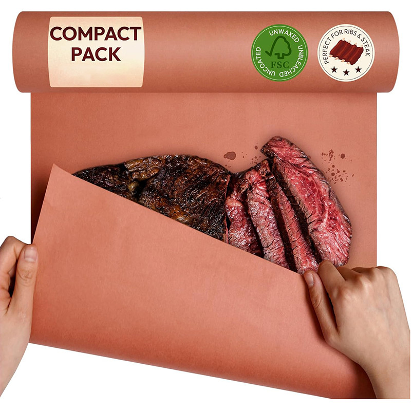 Uncoated Butcher Paper Smoking Meat Pink Butcher Paper BBQ Peach Wrapping Paper for Smoking Meat, Br