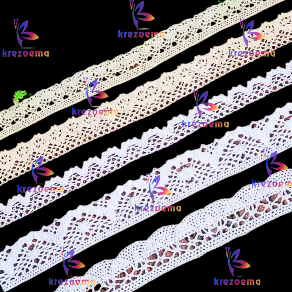 Renda Rajut blaco hiasan baju mukena meteran tersedia beberapa model