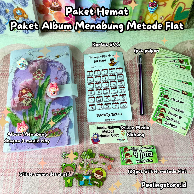 PAKET ALBUM MENABUNG METODE FLAT 120 SLOT DENGAN GOALS 4 JUTA, 5 JUTA DAN 6 JUTA