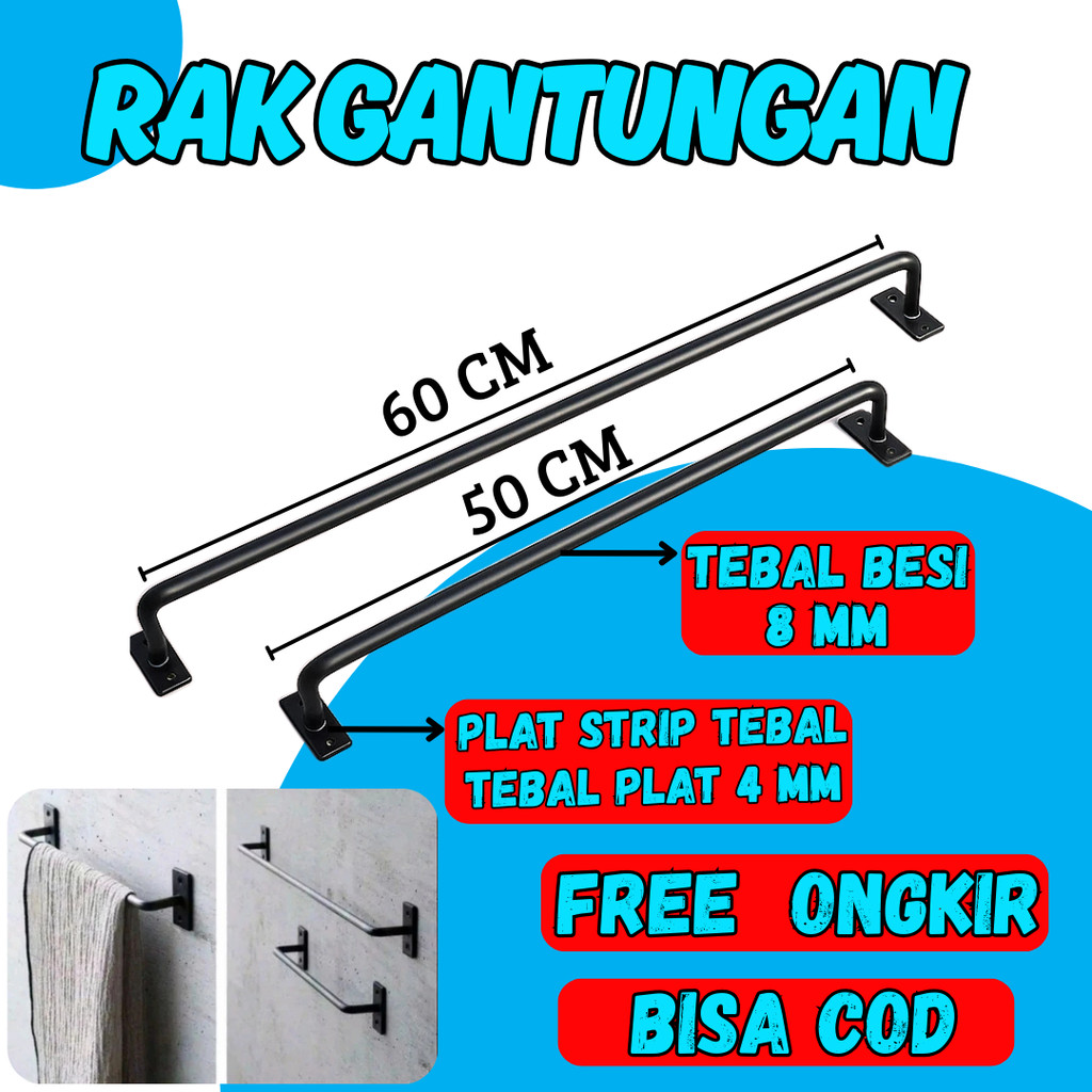 Gantungan Baju Dinding ,Gantungan Baju Besi Tembok, Dinding / Gawang Baju Tembok
