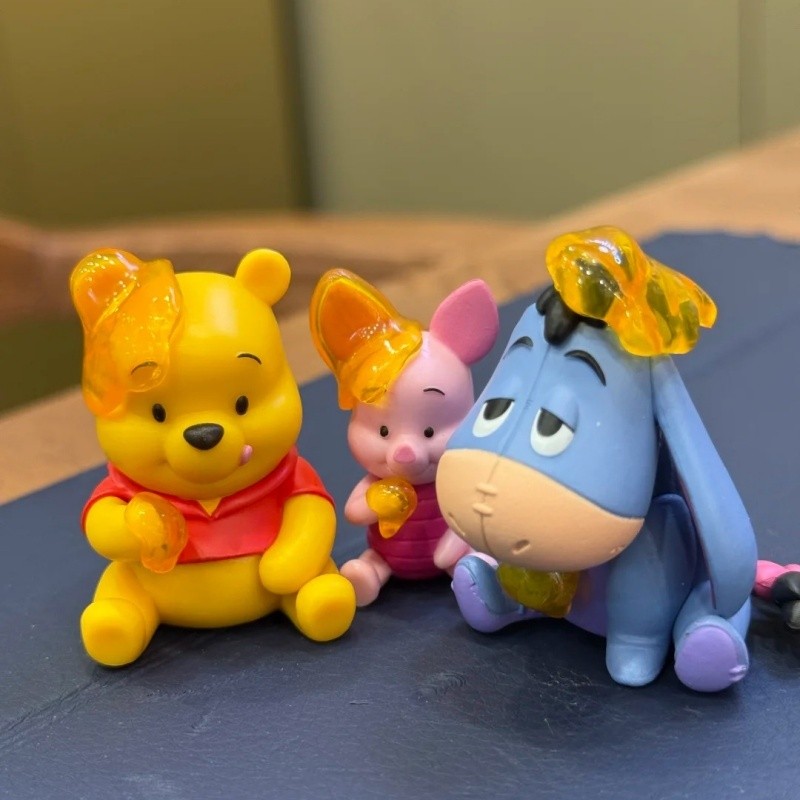 Original Tomy 4pcs Gashapon Winnie The Pooh Anime Figure Piglet Toys For Kids Gift Collectible Model