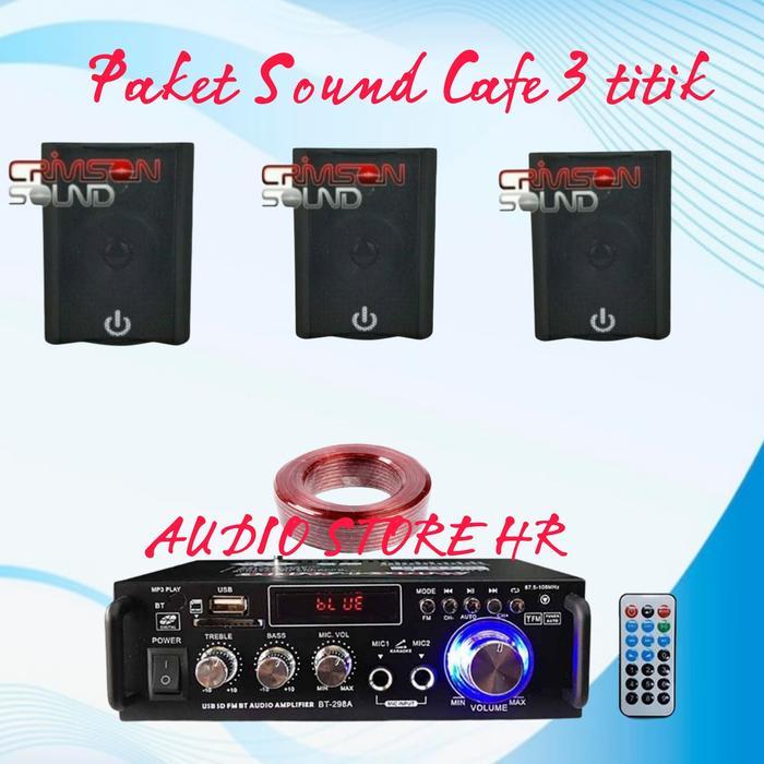 AKET SOUND SPEAKER CRIMSON 3 TITIK AMPLIFIER USB BLUETOOTH CAFE