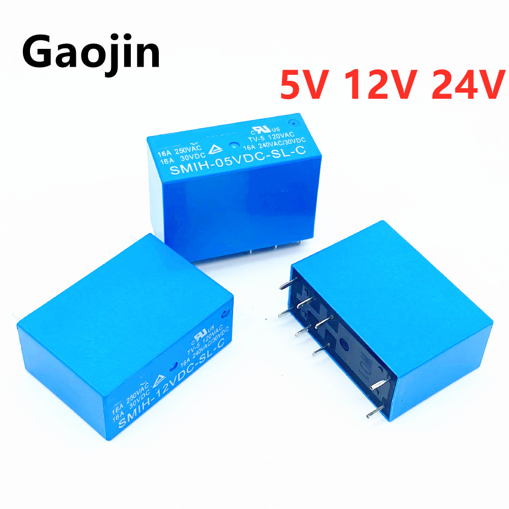 2PCS SMIH-05VDC-SL-C SMIH-12VDC-SL-C SMIH-24VDC-SL-C 05 12 24 V Relays 250V 16A 8PIN SMIH-05V 12V 24