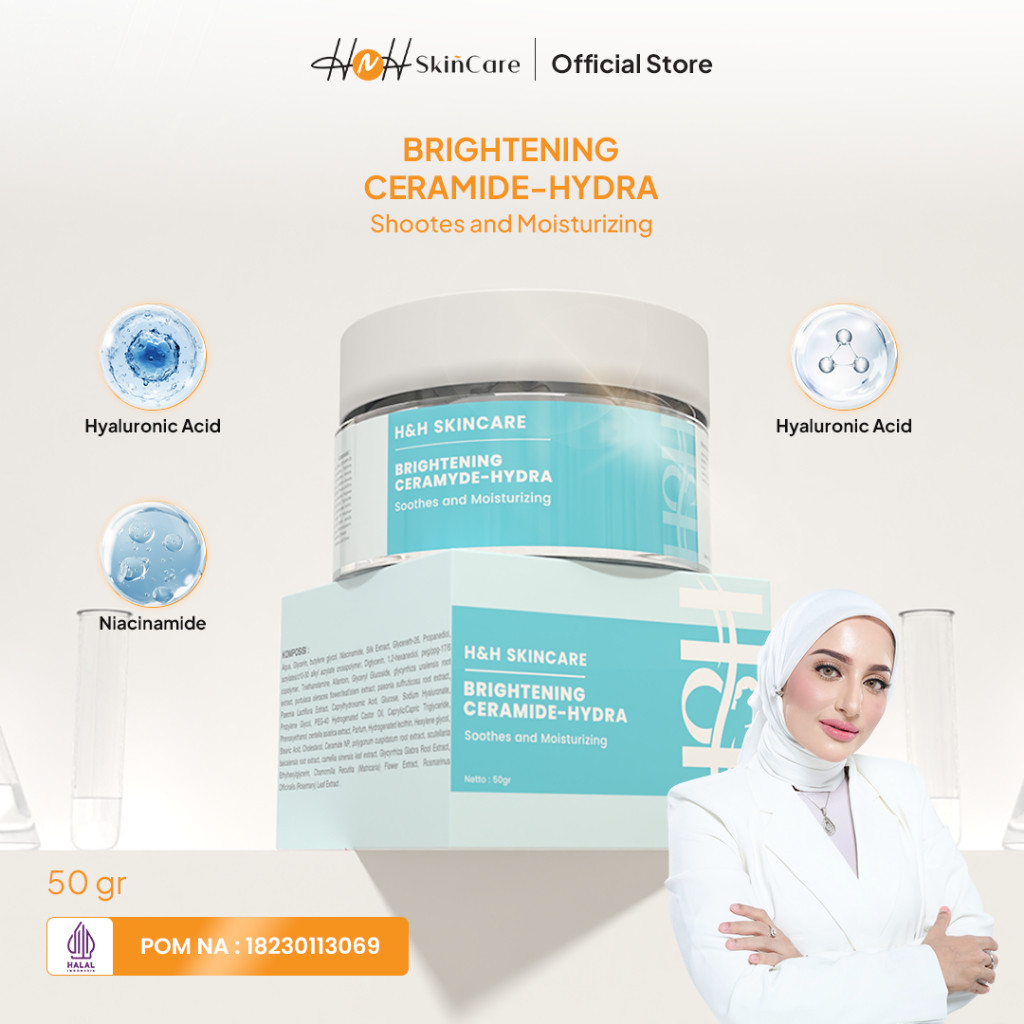 (SELLION) HNH Skincare - Brightening Ceramide Hydra - Moisturizer Ceramide Pelembab Wajah untuk Skin