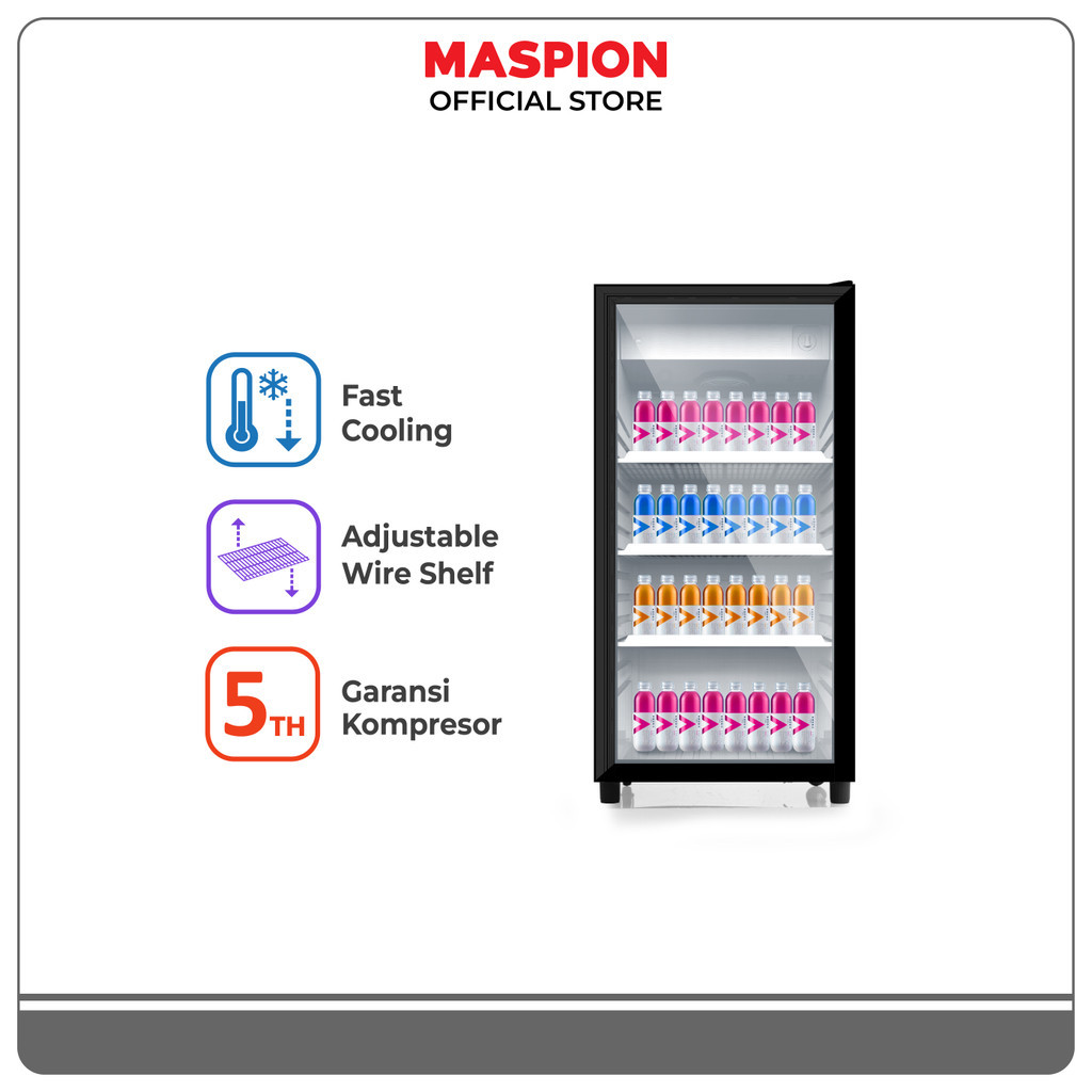 PROMO Maspion Lemari Pendingin Showcase 168 Liter USG-168 ND C