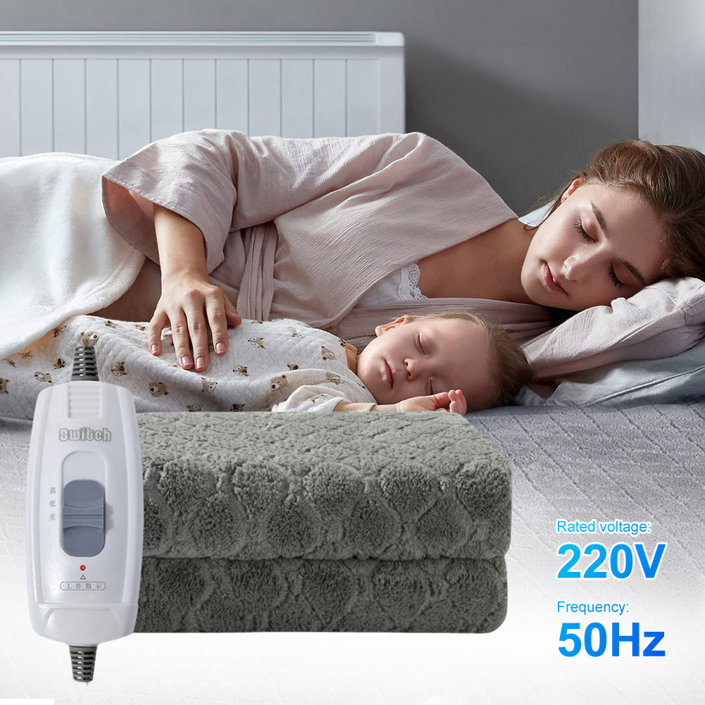 220V Security Plush Electric Blanket Bed Single Fleece Heated Blanket Soft Electric Heating Blanket 