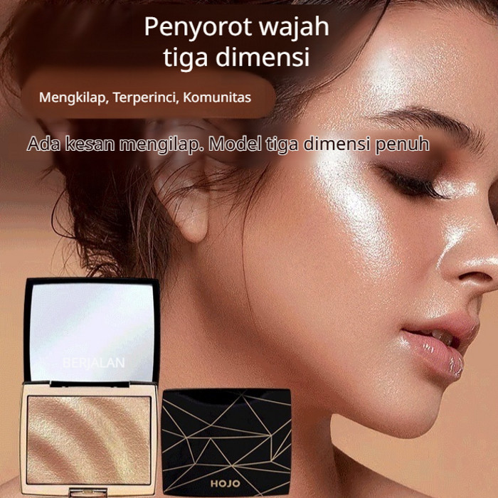 Bedak Highlighter 3d/Bedak Tabur Pengontrol Minyak Tahan Lama/Palet Highlight/Bedak Tabur Pengontrol