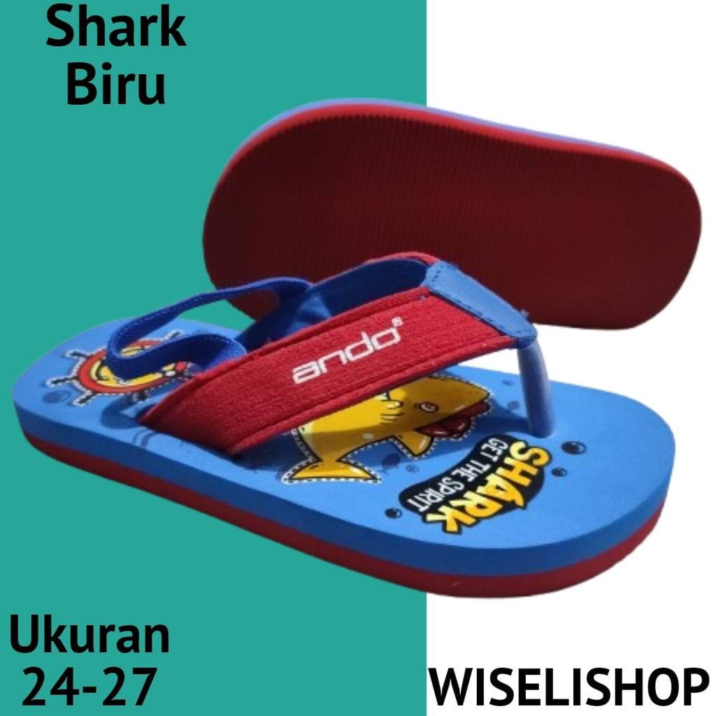 Ando Shark Sendal Jepit Anak Ukuran 24-27