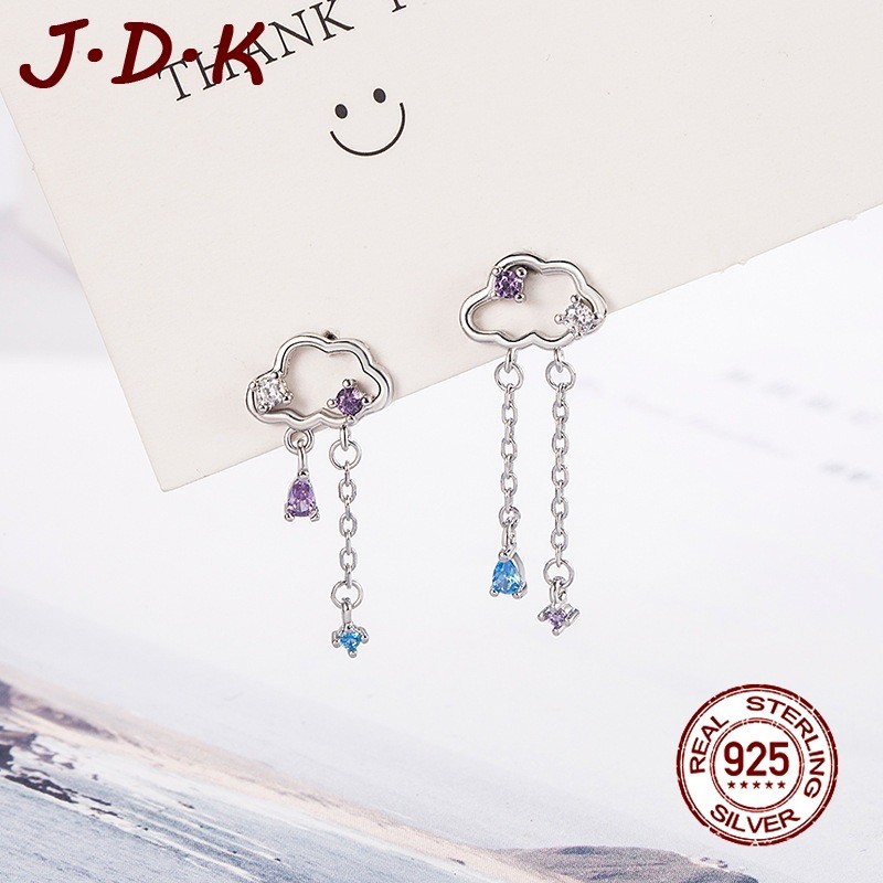 JDK Anting Rumbai Wanita Zircon Biru Ungu
