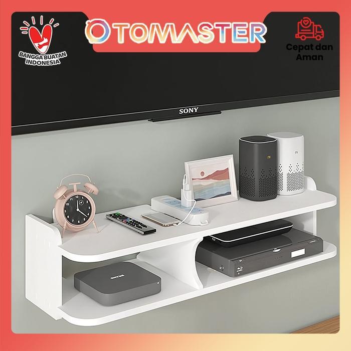 TOMASTER Rak Set-Top Kotak Dinding TV Ruang Tamu Bebas Pukulan Kotak Penyimpanan Router Hiasan Dindi