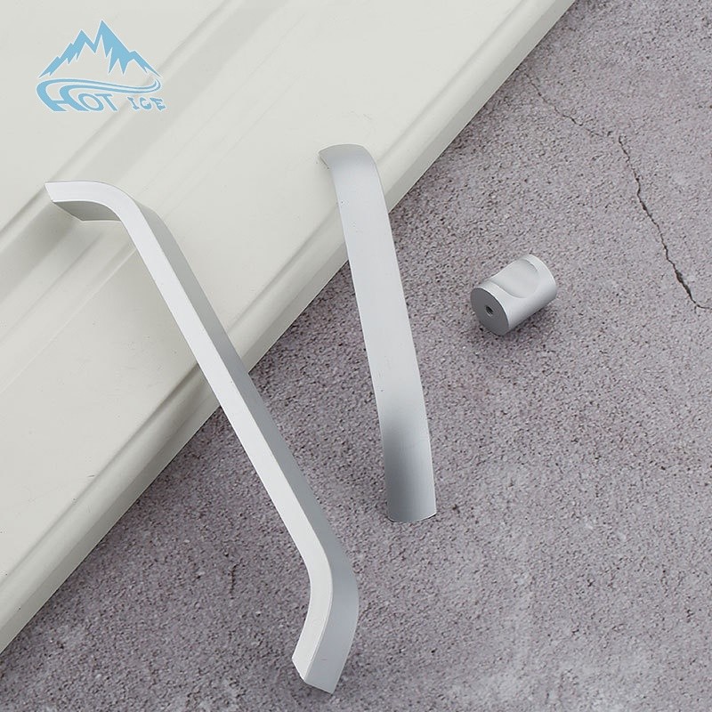 Tarikan Laci Handle Lemari Tarikan Handle Silver Gagang Pintu Lemari Modern aluminium