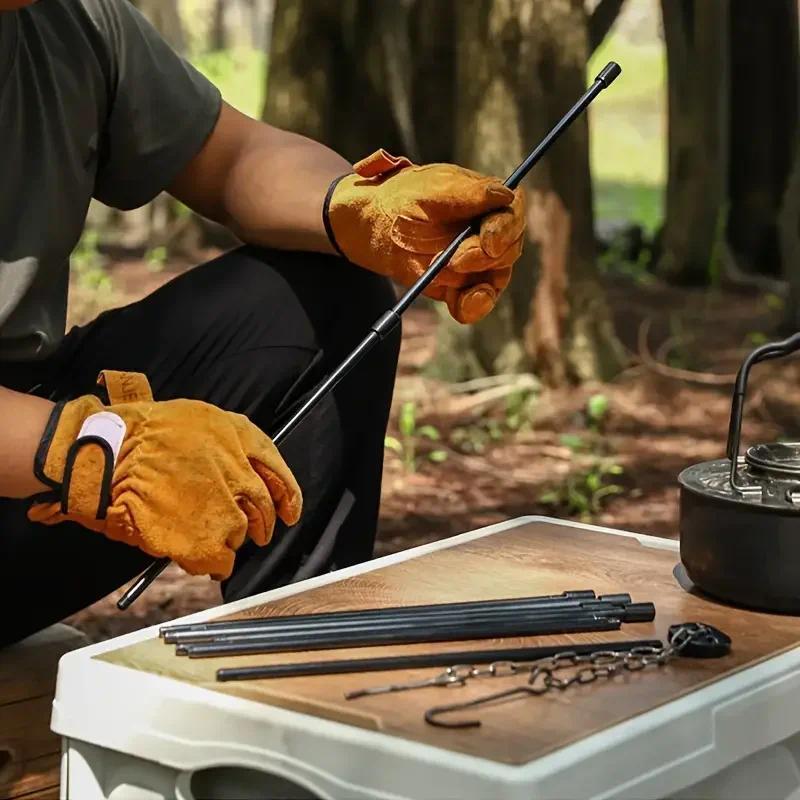 Outdoor Large Bonfire Tripod Portable Camping Campfire Cooking Pot Hanging Triangle Stand Rack Picni
