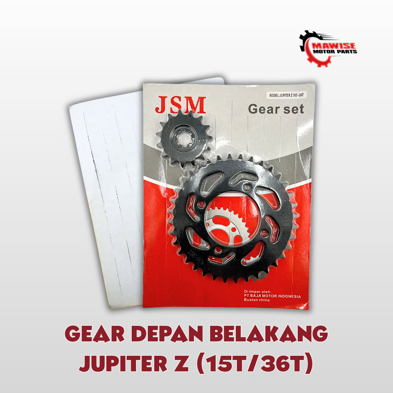 GEAR DEPAN BELAKANG JUPITER Z 15T/36T - GIR SET PRESS YAMAHA VEGA R FIZR CRYPTON ALFA SIGMA