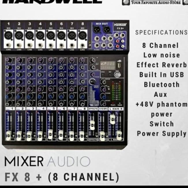 Speaker 15 Inch Hardwell + Mixer 8 Channel Hardwell FX8+