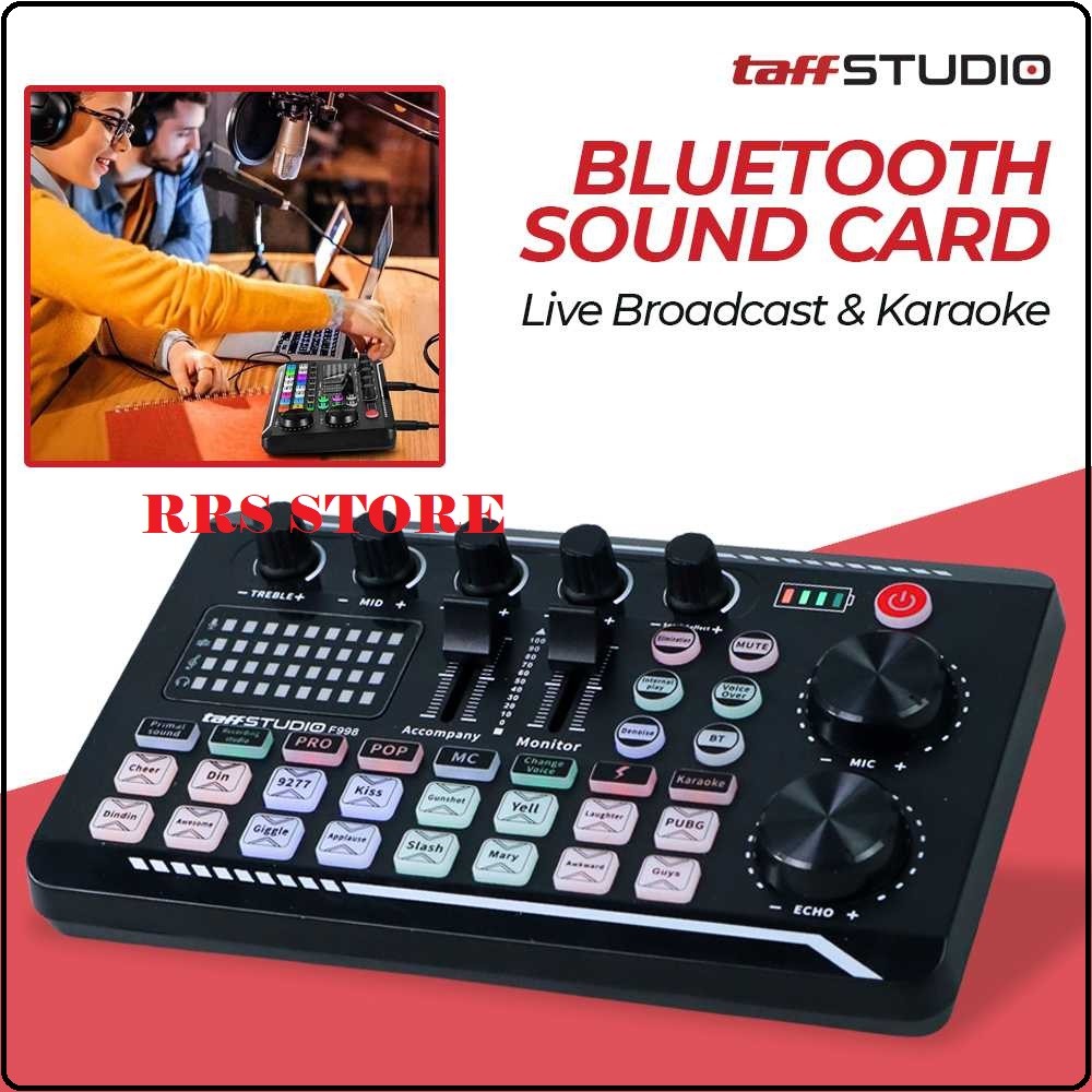promo toko SOUNDCARD V8 F998 Pro Audio Bluetooth Mixer Sound Card Live Broadcast Karaoke - F998 meng