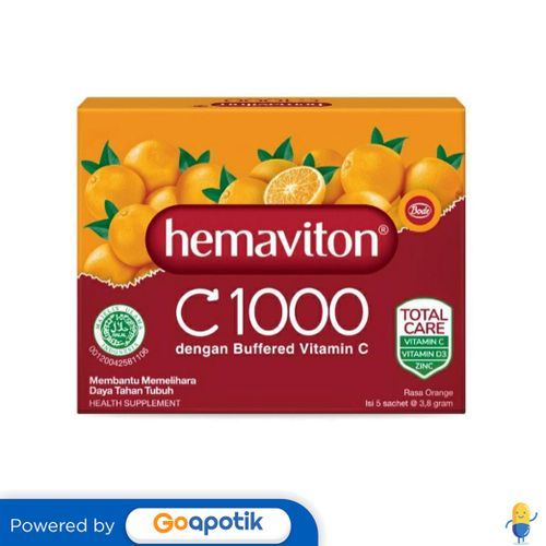 Hemaviton C 1000 Total Care Rasa Orange 3.8 Gram Box 5 Sachet
