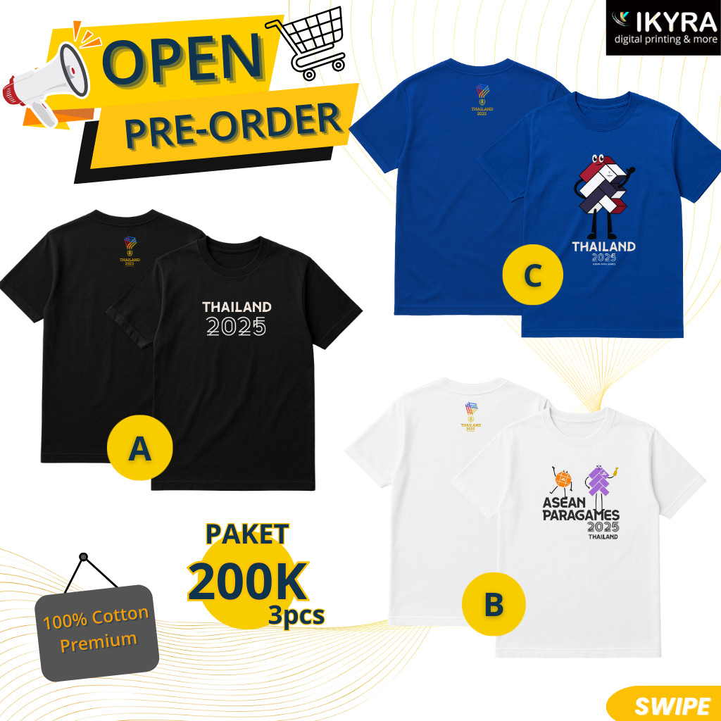 Kaos APG Thailand 2025 – Oleh Oleh ASEAN Para Games Kaos Unisex