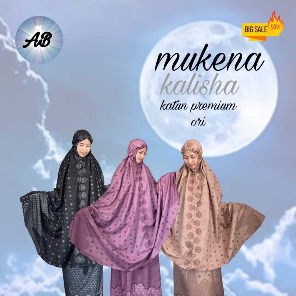 Mukena Dewasa Nyaman Katun Motif KALISHA Cantik Premium