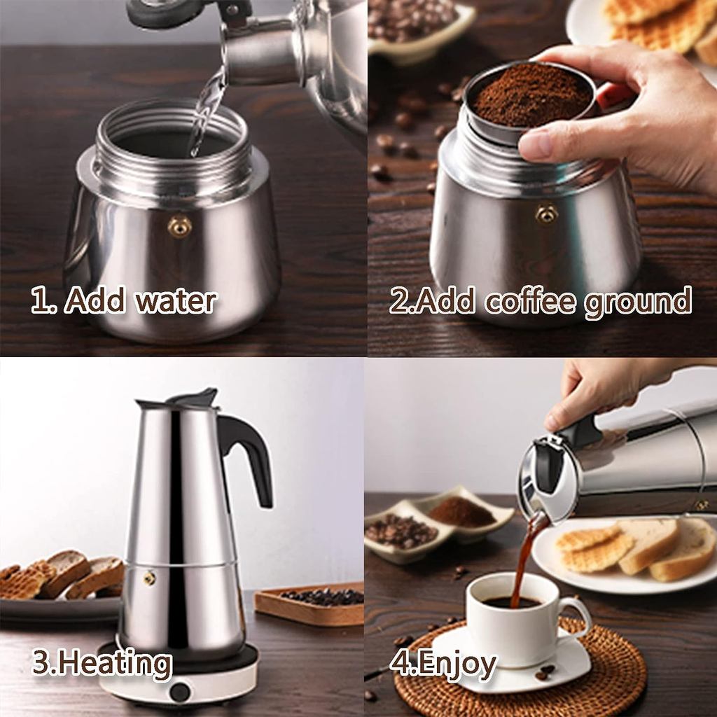 4/6/9 Cups Moka Pot Caffe Machine Espresso Cups Coffee Makers Latte Percolator Stove Top Moka Coffee