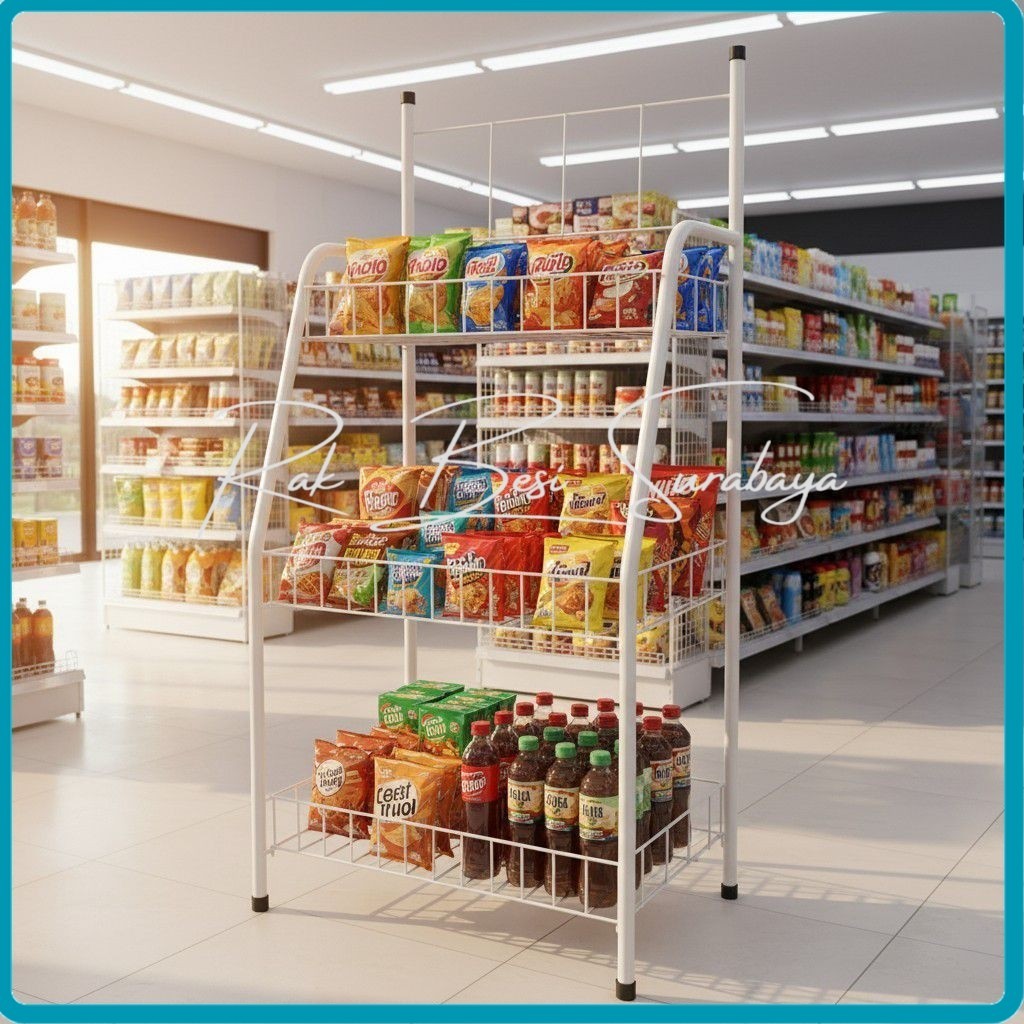 rak roti mini susun 3/Rak chiki/rak serbaguna/rak toko/rak minimarket/rak display/rak serbaguna/rak 
