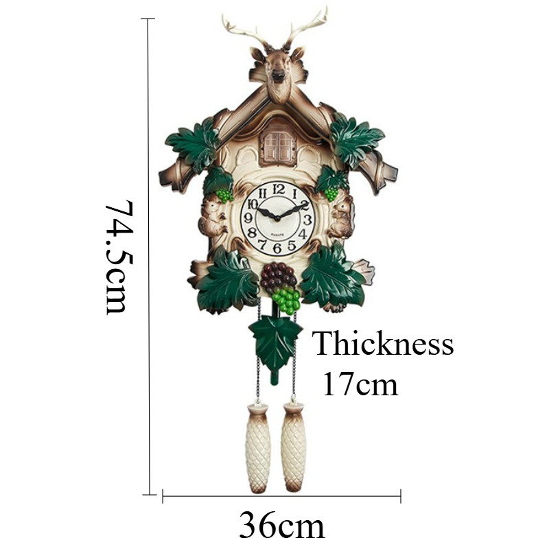 Wall Clock Aesthetic Cuckoo Clocks Retro Wall Watch Decorative Watches Luxury Living Room Ornaments 