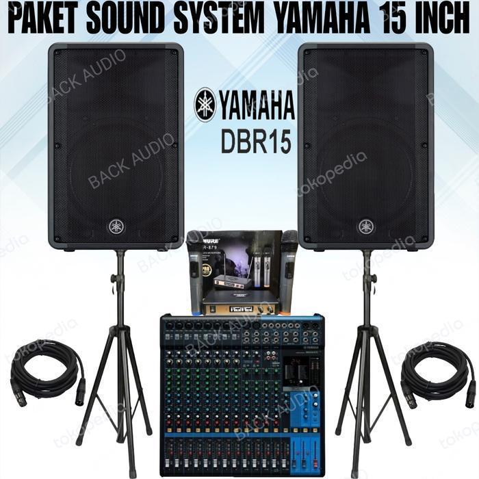 PAKET SOUND SPEAKER YAMAHA DBR 15 AKTIF SOUND INDOOR DAN OUTDOOR MUSIC