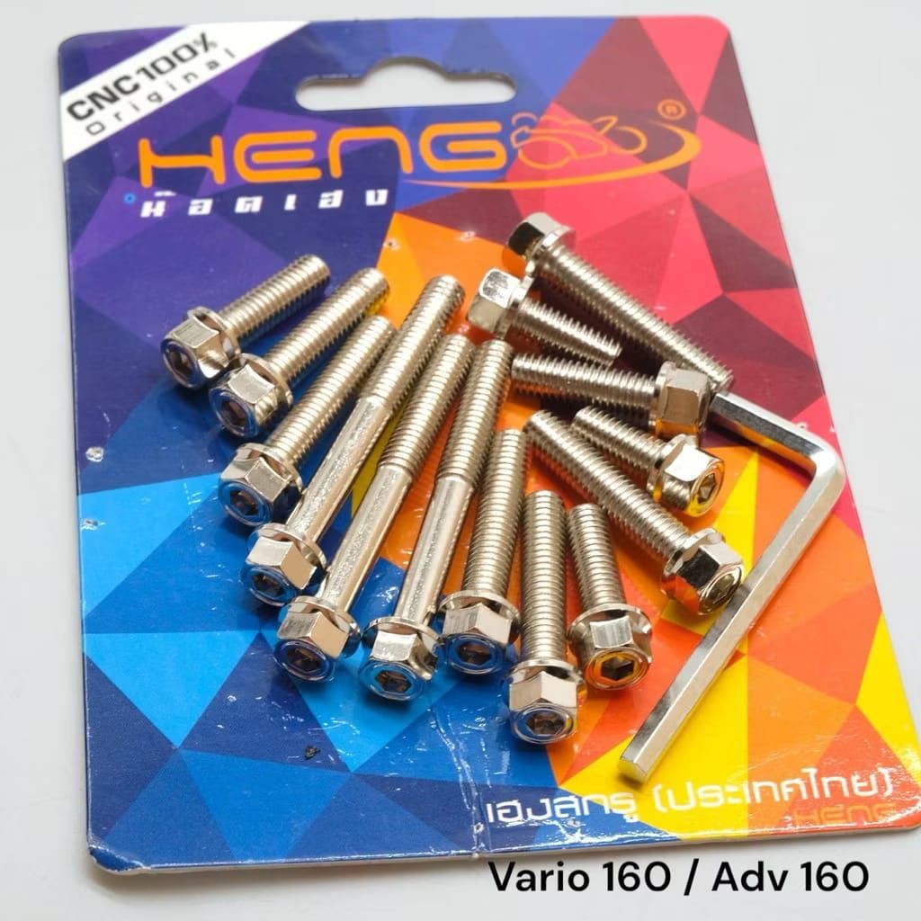Baut CVT 2 KUNCI HEXAGON kiri kanan ADV 160 PCX 160 CHROME Thailand Full Set Lengkap ja