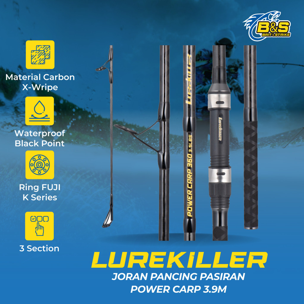 Lurekiller Power Carp Joran Pancing pasiran 3.9M Joran Surf kuat JP010