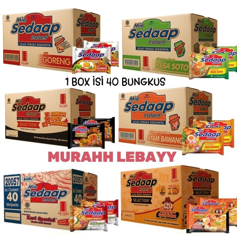 SEDAAP MIE INSTAN 1DUS SEDAP GORENG/INDOMIE GORENG 1(40)/INDOMIE KUAH /INDOMIE JUMBO241DUS