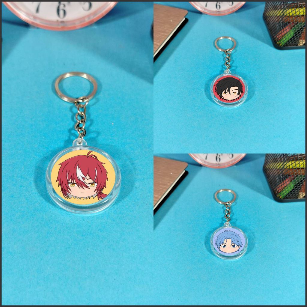 Gantungan Kunci Mini Vtuber Indonesia Sol4ce - Keychain Harris Souta Gin Arion Souta Lucu size 32mm