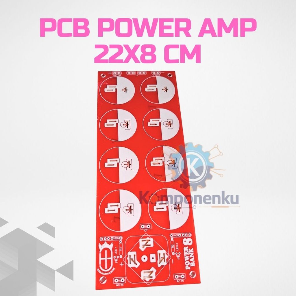 PCB Power Supply Amplifier 8 Elco Red Board Kompatibel Dioda Kiprok/Sisir