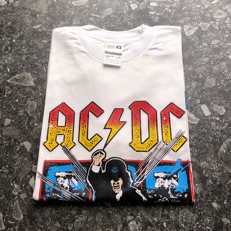 COD Brandthisland T-Shirt Oversize 24s ACDC Blow up | Kaos Wanita putih