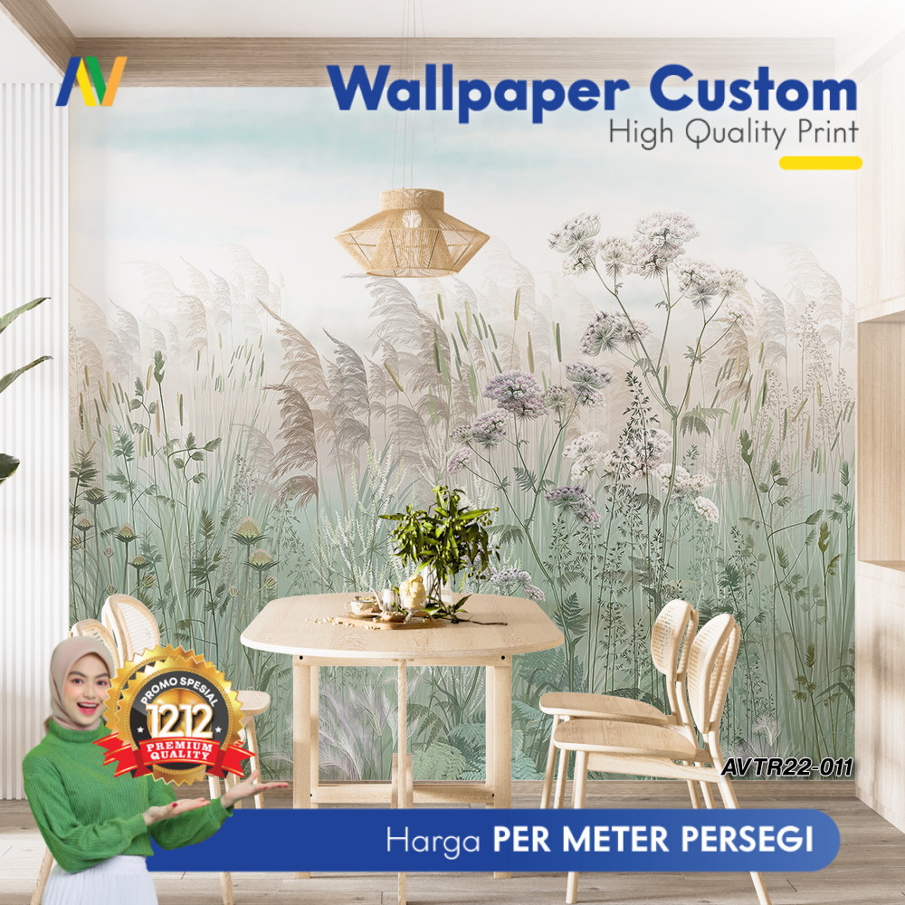 Wallpaper Dinding Custom | Wallpaper Dinding Ruang Makan | Wallpaper Dinding Motif Tropical 2 | Wall