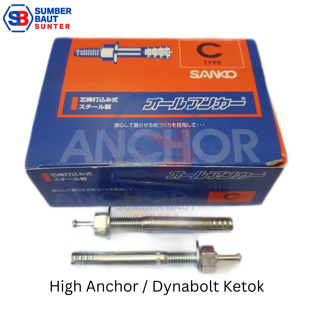 M16x150 High Anchor / Dynabolt / Angkur Ketok Merk Sanko Galvanis