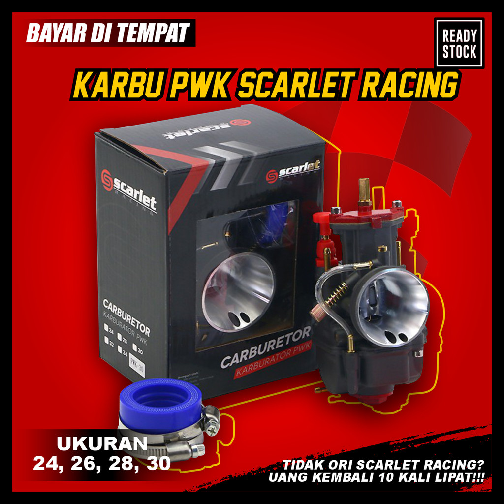 promo toko Karbu PWK 26 28 30 Motor Tiger Jupiter Rx king Ninja Satria by Scarlet Racing Original Ka