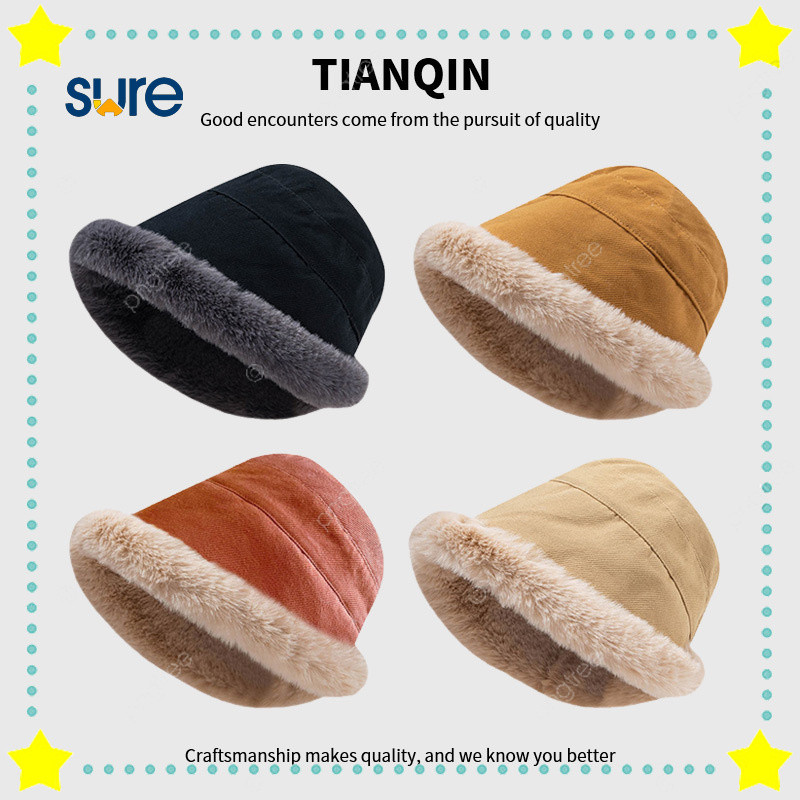 Topi Musim Dingin Mongolia Topi Plush untuk Wanita Topi Nelayan Musim Gugur Musim Dingin Topi Plush 