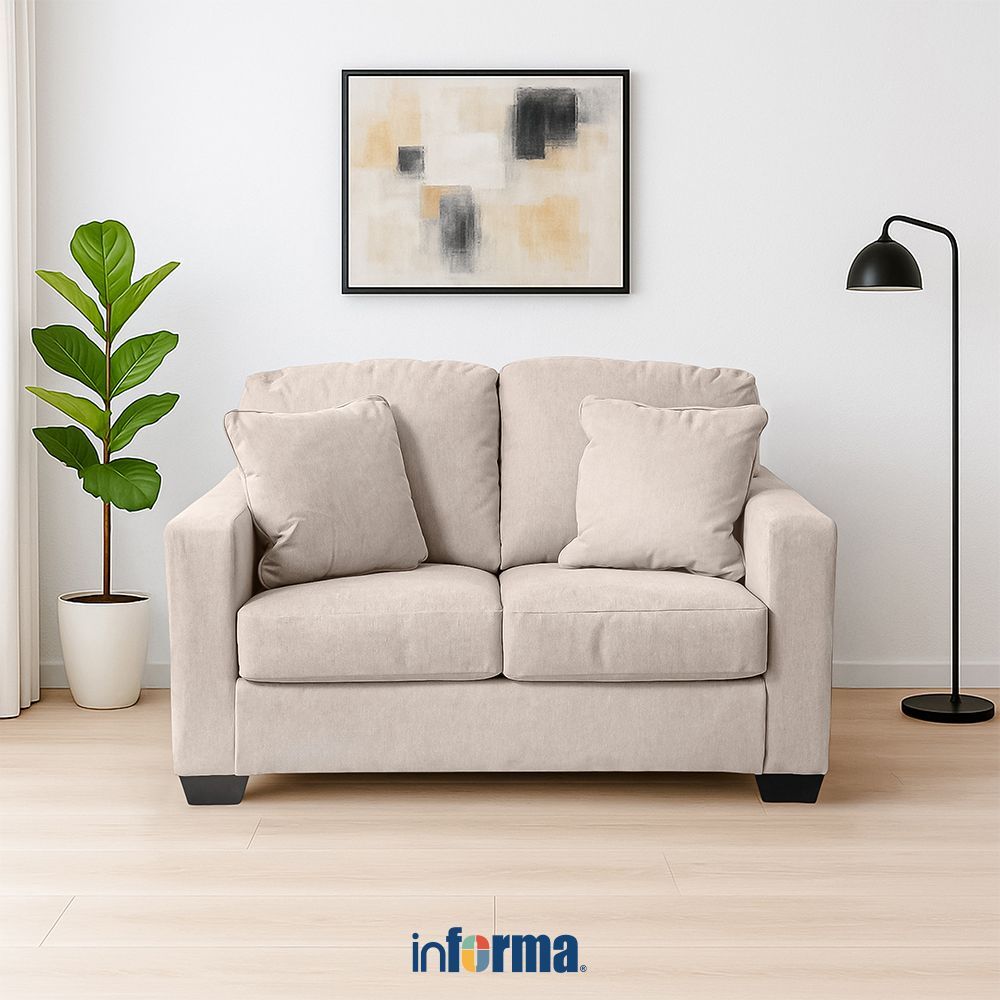 Informa Ashley Bavello-9 Sofa Fabric 2 Seater - Cokelat Muda Sofa Ruang Tamu Kursi Sofa Sofa Minimal