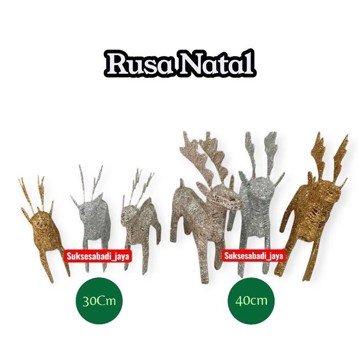 Pajangan Natal Rusa Tanduk Ukuran 30CM-50CM /Dekorasi Hiasan Natal CHRISTMAS REINDEER Ornament Kado 