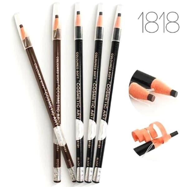 AuraaBeauty - pensil alis with hologram untuk bingkai sulam alis - BLACK