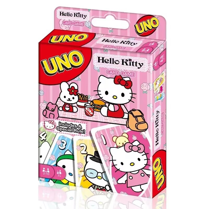 Mattel Games UNO Hello Kitty  Card Game for Family Night Featuring Tv Show Themed Graphics and a Spe