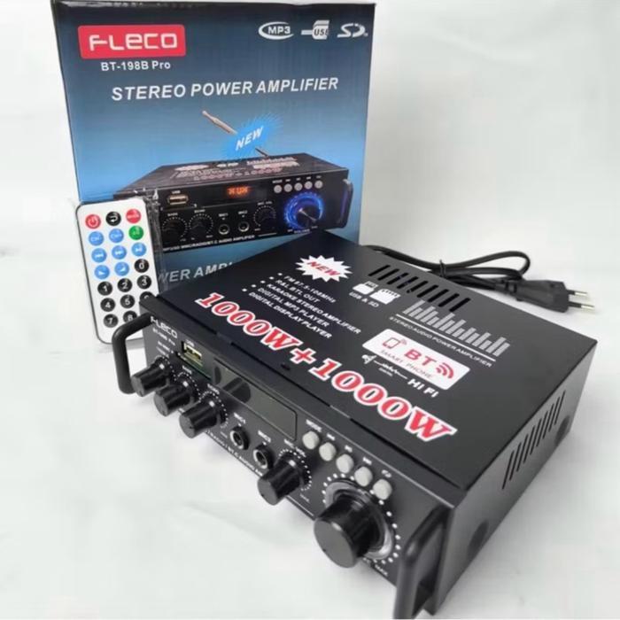 BISA COD Power Amplifier Fleco Bt-198B Pro_Amplifier Bluetooth_Full Bass Daya 2000W Amplifier Origin
