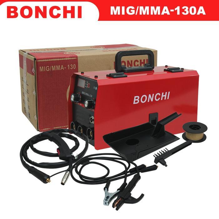 TURUN HARGA   Bonchi Mesin Las Mig MMA 130A 900watt Lengkap Siap pakai Tanpa Gas