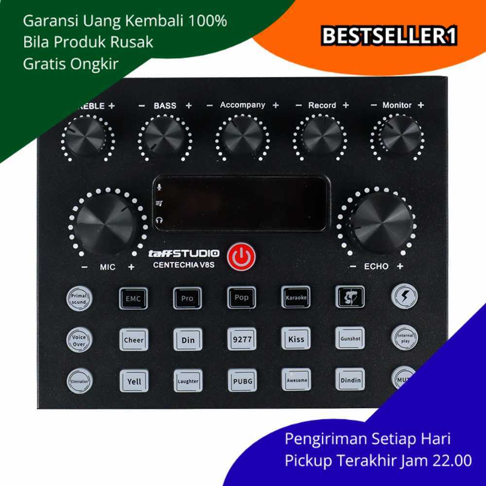 Mixer Sound Card USB Bluetooth External Dengan Efek Suara Karaoke Live Stream Chip DSP Bass Treble R