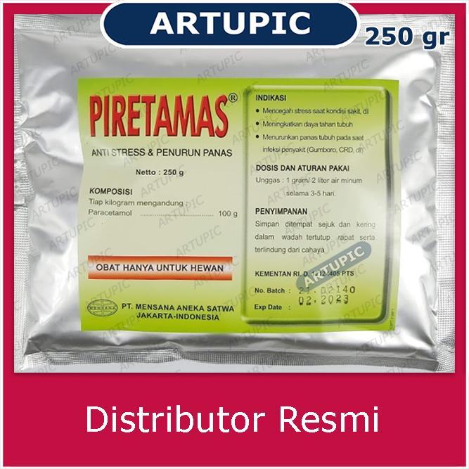 Piretamas 250 gram Paracetamol Penurun Panas Unggas Ayam Vitamin C