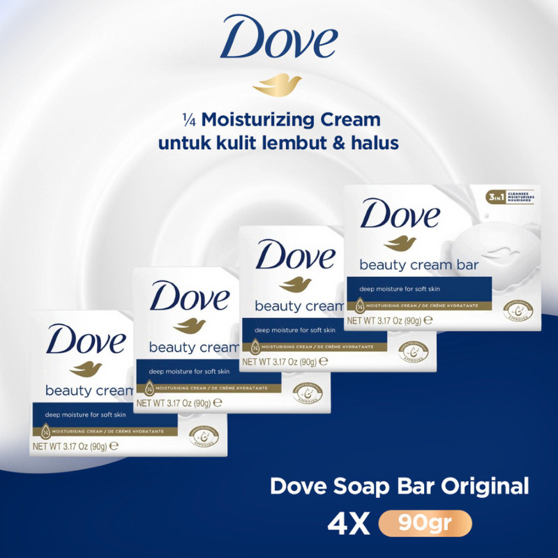 Dove Sabun Mandi Batang ORIGINAL 90gr MULTIPACK (Isi 4) - Dove Beauty Bar Soap