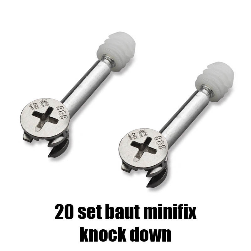Minifix baut knock down furniture 20 set 3in1