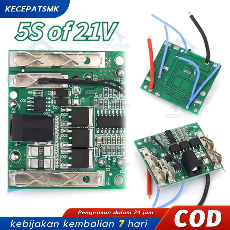 Modul BMS 5s 21V Bor cordless drill Proteksi Baterai Lithium 18650